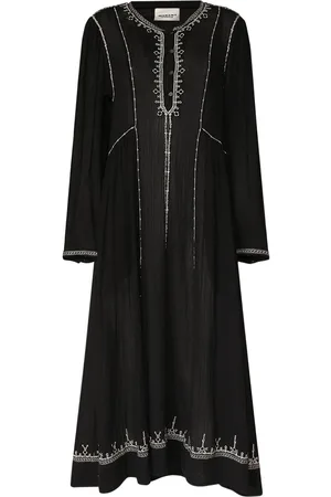 Marant Etoile Pippa Embroidered Cotton Caftan Dress