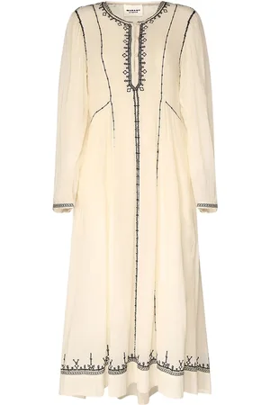 Marant Etoile Pippa Embroidered Cotton Caftan Dress