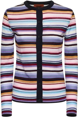 Missoni Striped Wool Blend Knit Cardigan