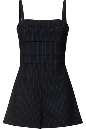 Max Mara Anfora Pinstriped Stretch Wool Romper