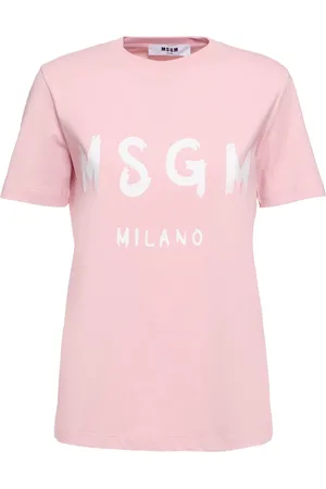 Msgm Cotton Jersey Logo T-shirt