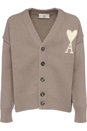 Ami Adc Logo Wool Cardigan