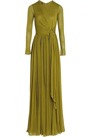 Giambattista Valli Gathered Jersey L/s Maxi Dress