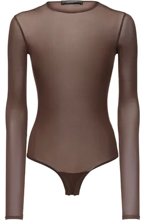 WARDROBE.NYC Sheer Stretch Viscose Bodysuit