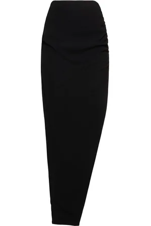 DEL CORE Viscose Gathered Long Skirt W/side Split