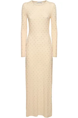 Paco rabanne Crystal Embellished Jersey Long Dress