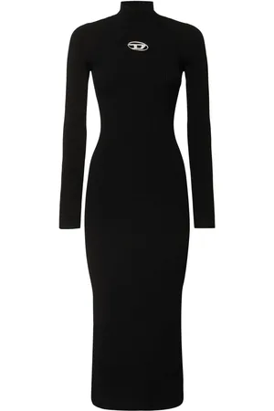 Diesel M-zary Logo Knit Midi Dress