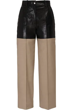 Peter Do Leather & Canvas Cropped Pants