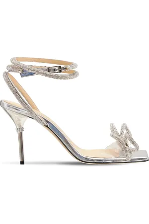 Mach & Mach 95mm Double Bow Leather & Pvc Sandals