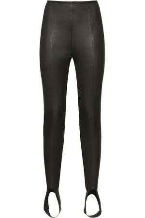 Balmain High Waist Leather Skinny Pants