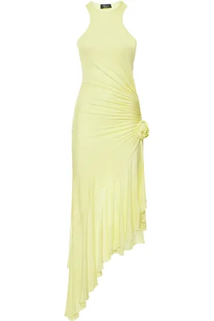 BLUMARINE Viscose Jersey Draped Midi Dress