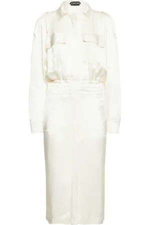Tom Ford Fluid Satin Trench Midi Dress