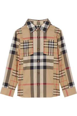 Burberry Check Print Cotton Poplin Shirt