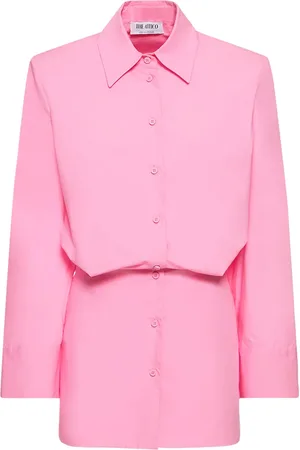 The Attico Margot Canvas Shirt Style Mini Dress