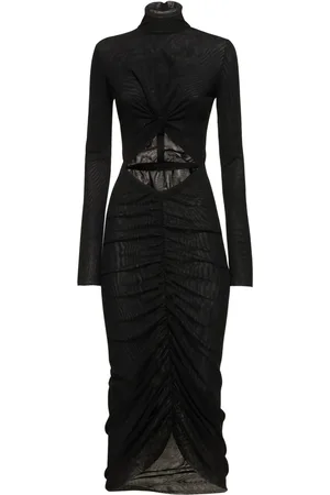 The Andamane Kim Cut Out Tulle Crepe Midi Dress