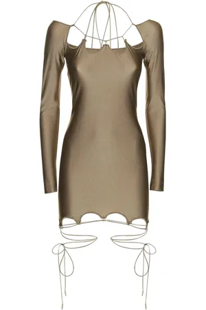 The Attico Shiny Jersey Strappy Mini Dress