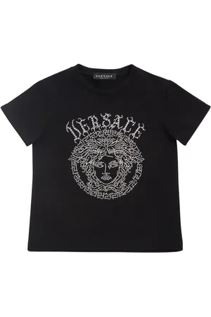 VERSACE Embellished Medusa Cotton Jersey T-shirt