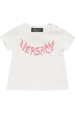 VERSACE Logo Print Cotton Jersey T-shirt