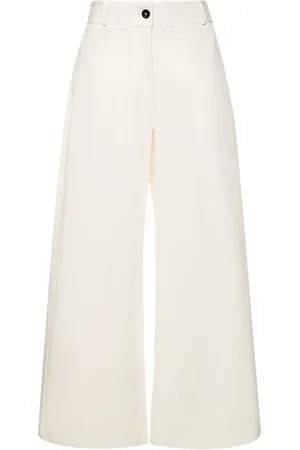 Jil Sander Cotton Gabardine Wide Leg Pants