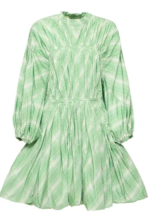 Jil Sander Checked Long Sleeve Mini Dress