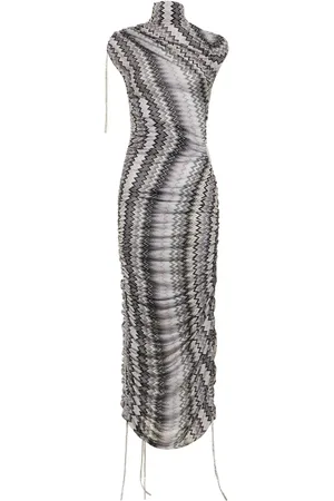 Missoni Zig Zag Lamé Turtleneck Long Dress