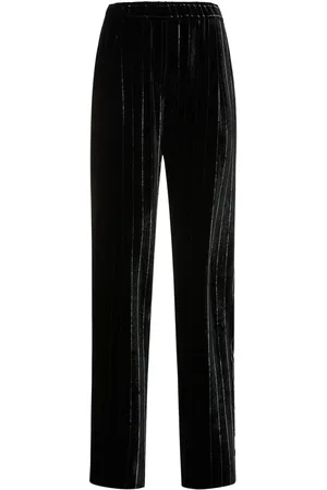 Giorgio Armani Pinstripe Velvet Straight Pants