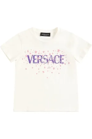 VERSACE Embellished Logo Cotton Jersey T-shirt