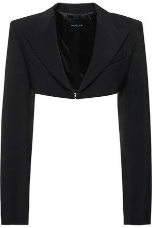 MUGLER Viscose Twill Crop Jacket