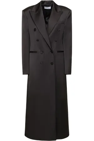 GIUSEPPE DI MORABITO Double Breasted Boxy Satin Blazer Coat