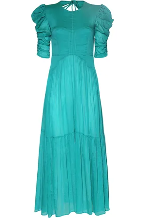 Isabel Marant Bealisa Ruched Cotton Silk Maxi Dress