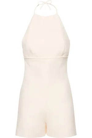 VALENTINO Crepe Couture Short Halter Jumpsuit