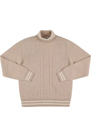Brunello Cucinelli Cashmere Cable Knit Turtleneck Sweater