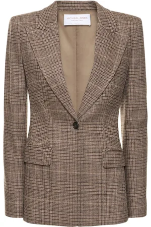 Michael Kors Georgina Single Breasted Flannel Jacket