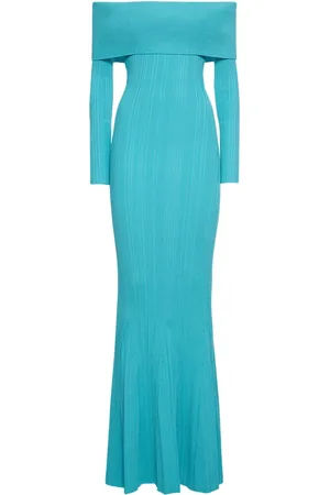 Self-Portrait Rib Knit Viscose Maxi Dress