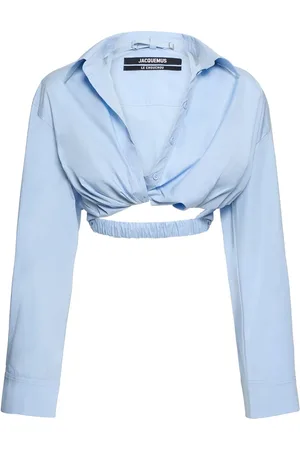 Jacquemus La Chemise Bahia Cotton Blend Crop Shirt