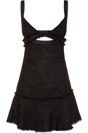 VERSACE Lurex Tweed Cutout Mini Dress