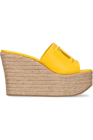 Dolce & Gabbana 105mm Leather Espadrille Wedges