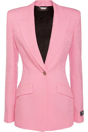 VERSACE Jacquard Wool Single Breasted Jacket