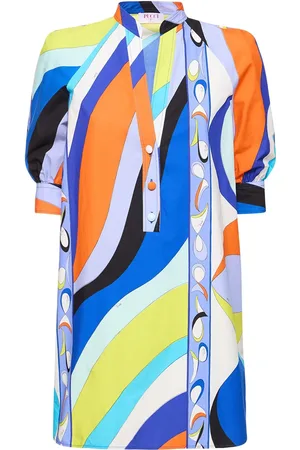 Puccini Pesci Printed Cotton Poplin Mini Dress