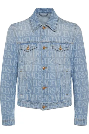 VERSACE Monogram Cotton Denim Jacket