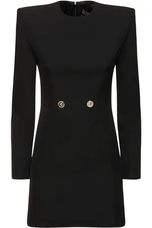 VERSACE Wool Grain De Poudre Mini Dress