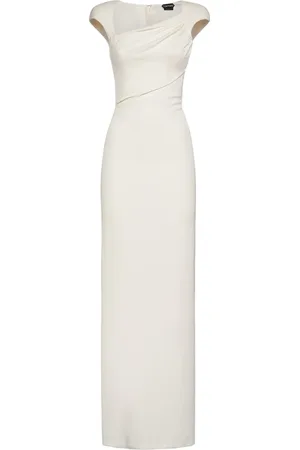 Tom Ford Double Silk Georgette Draped Long Dress