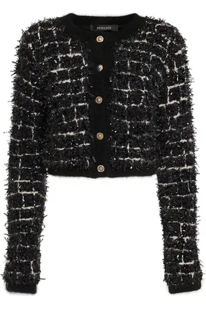VERSACE Knit Jacquard Cropped Jacket