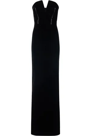 Tom Ford Velvet Bustier Strapless Long Dress