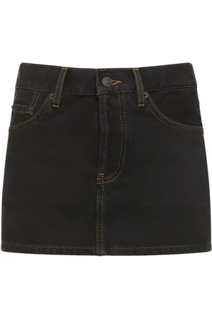 WARDROBE.NYC Cotton Denim Micro Mini Skirt