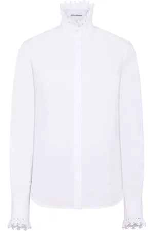 Paco rabanne Cotton Poplin Shirt W/ Broderie Details