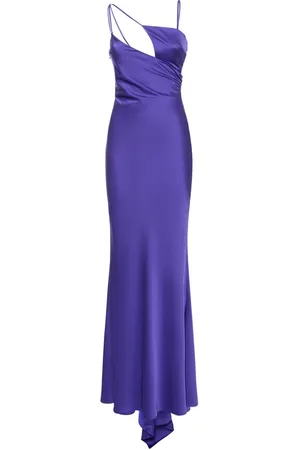 The Attico Melva Tech Satin Cutout Long Dress