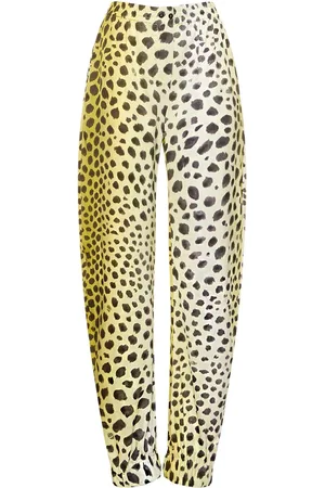 The Attico Printed Viscose Satin Wide Leg Pants