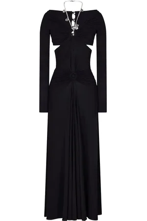 Paco rabanne Jersey Cutout Halter Neck Long Dress