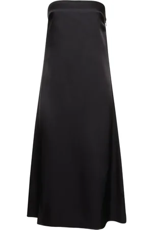 ANINE BING Megan Strapless Silk Satin Midi Dress